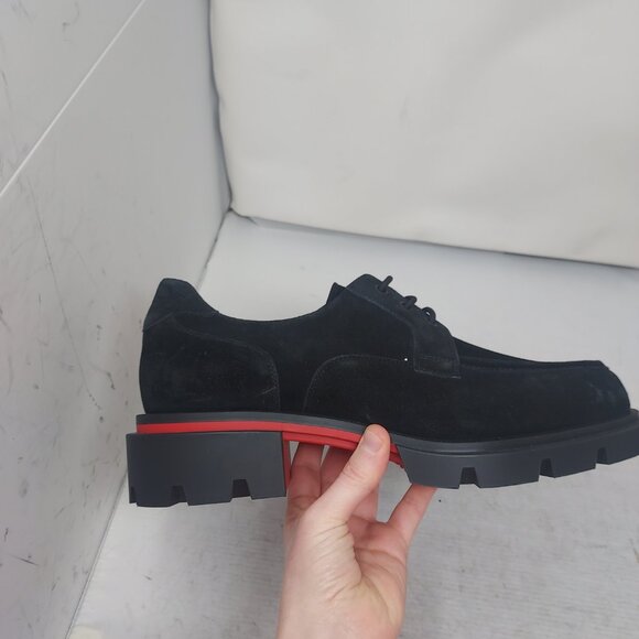 Christian Louboutin MENS Black Our Georges L Suede Lace Up Shoe - Picture 3 of 11